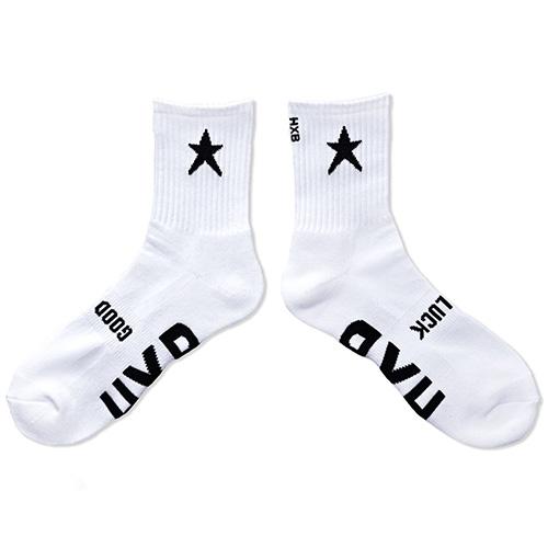 HXB "GOOD LUCK SOCKS" 【STAR 2.0】 WHITE×BLACK