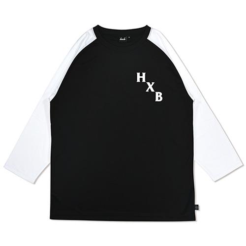 HXB DRY CUTOFF SLEEVE TEE 【XOVER】 BLACK/WHITE