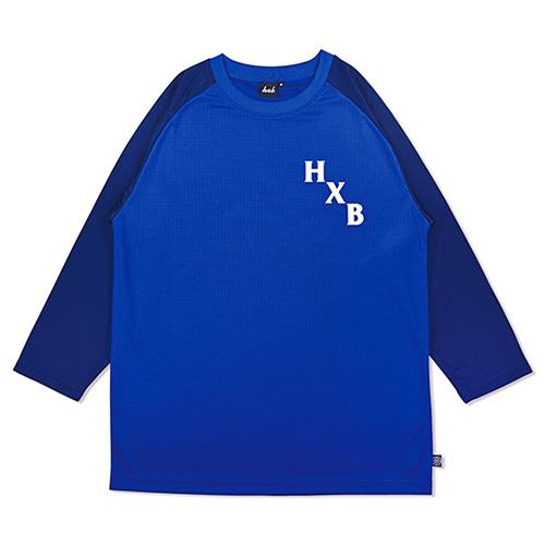 HXB DRY CUTOFF SLEEVE TEE 【XOVER】 BLUE/NAVY