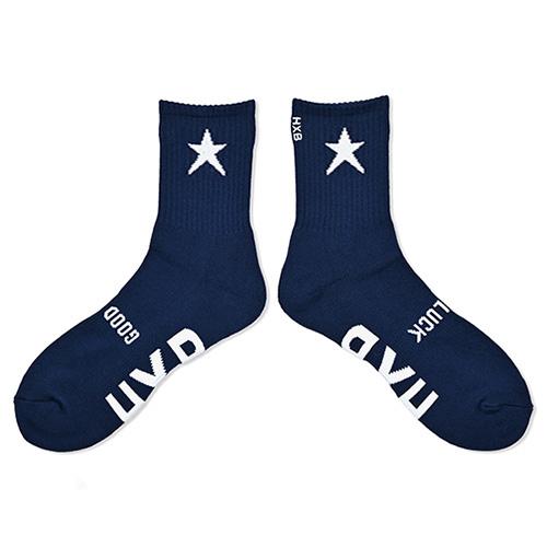 HXB "GOOD LUCK SOCKS" 【STAR 2.0】 NAVY×WHITE
