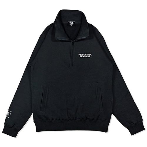 HXB SWEAT HALF ZIP 【THE CIRCLE】  BLACK×WHITE