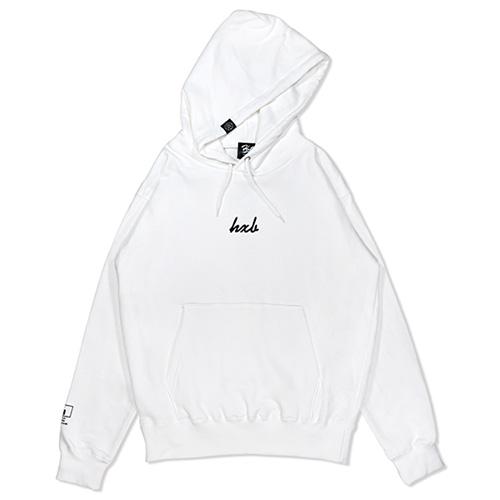 HXB HOODIE 【Cursive】 WHITE×BLACK