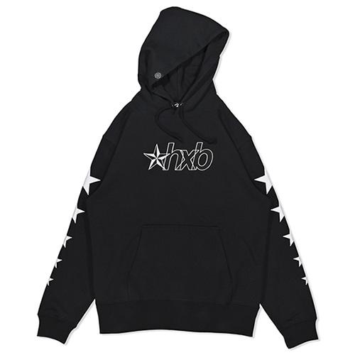 HXB HOODIE 【ShootingStar】 BLACK×WHITE