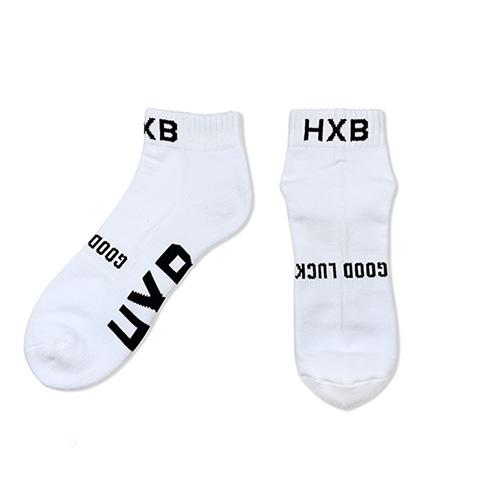 HXB "GOOD LUCK SOCKS" 【SHORTYS】 WHITE×BLACK