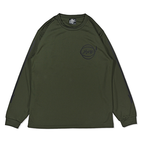 HXB DRY Long Sleeve Tee 【Marker】 ARMY GREEN×BLACK