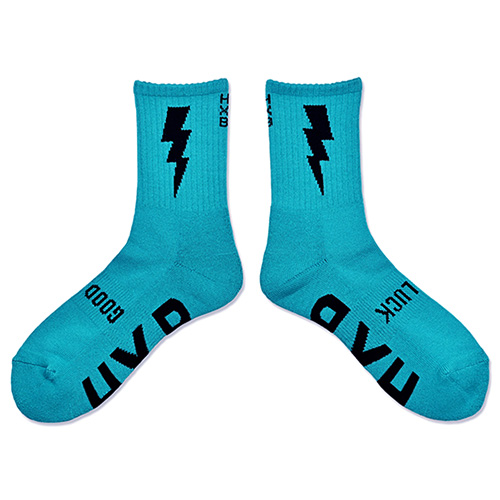 HXB "GOOD LUCK SOCKS" 【FLASH】 EMERALD×BLACK