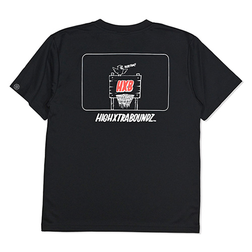 HXB×RAGELOW ドライTEE 【BACK HOOPS】 BLACK