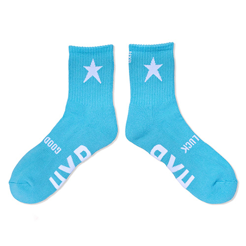 HXB "GOOD LUCK SOCKS" 【STAR 2.0】 MINT BLUE×WHITE