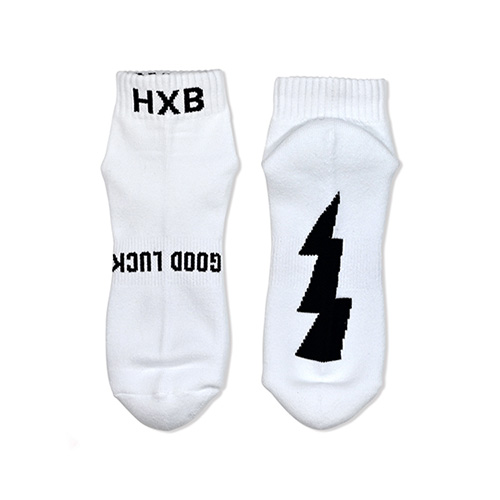 HXB "GOOD LUCK SOCKS" 【SHORTYS 2.0】 WHITE×BLACK