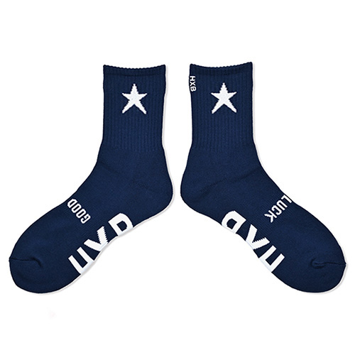 HXB "GOOD LUCK SOCKS" 【STAR 2.0】 NAVY×WHITE