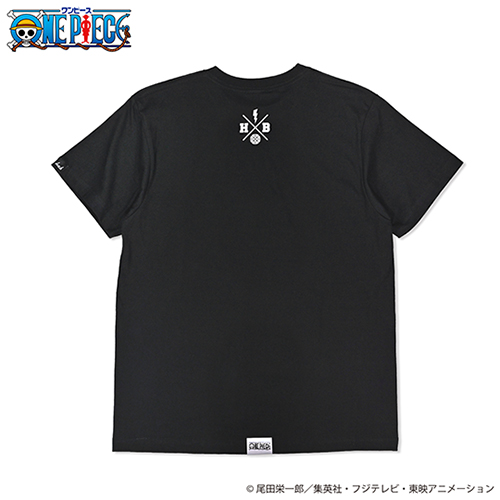 HXB×ONE PIECE "コットンTシャツ" 【Luffy】 ブラック×ホワイト