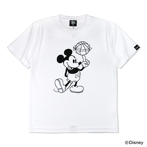 Mickey ミッキー / HXBバスケットボールTシャツ(ドライ) ホワイト×ブラック