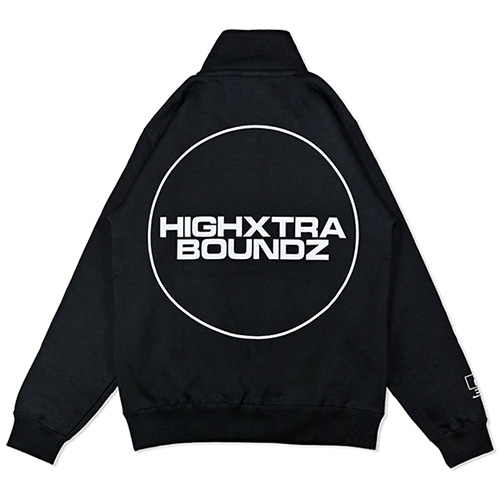 HXB SWEAT HALF ZIP 【THE CIRCLE】  BLACK×WHITE