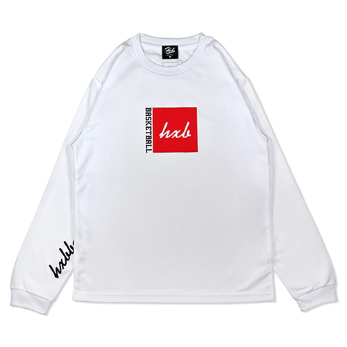 HXB DRY Long Sleeve Tee 【BOX LOGO】 WHITE
