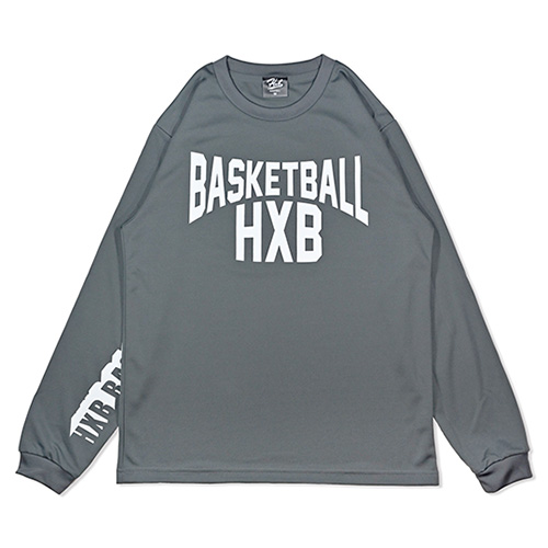 HXB DRY Long Sleeve Tee 【LENON】 DARK GRAY×WHITE