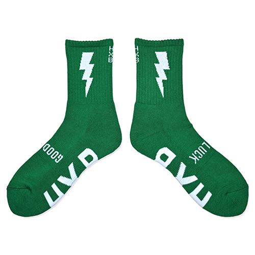 HXB "GOOD LUCK SOCKS" 【FLASH】 FRESH GREEN×WHITE