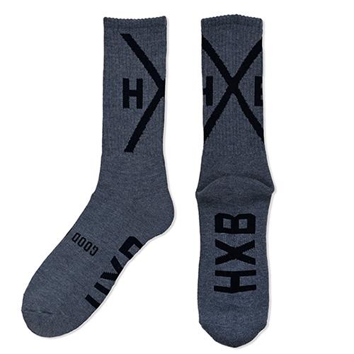 HXB "GOOD LUCK SOCKS" 【XOVER】 CHARCOAL×BLACK