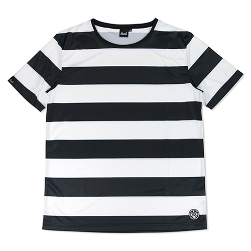 DRY MESH TEE 【THE BOARDER】 BLACK×WHITE