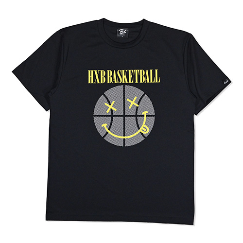 HXB ドライTEE 【Smiley】 BLACK×WHITE+YELLOW