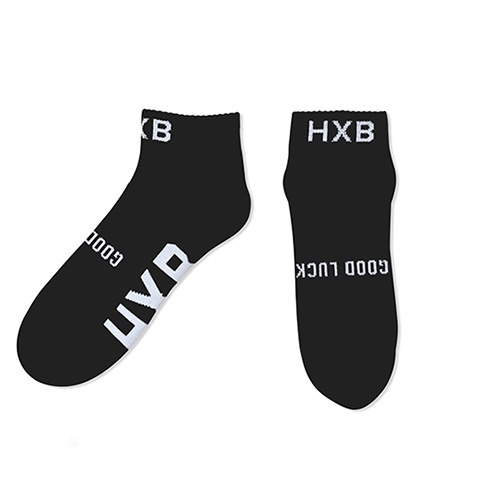 HXB "GOOD LUCK SOCKS" 【SHORTYS】 BLACK×WHITE